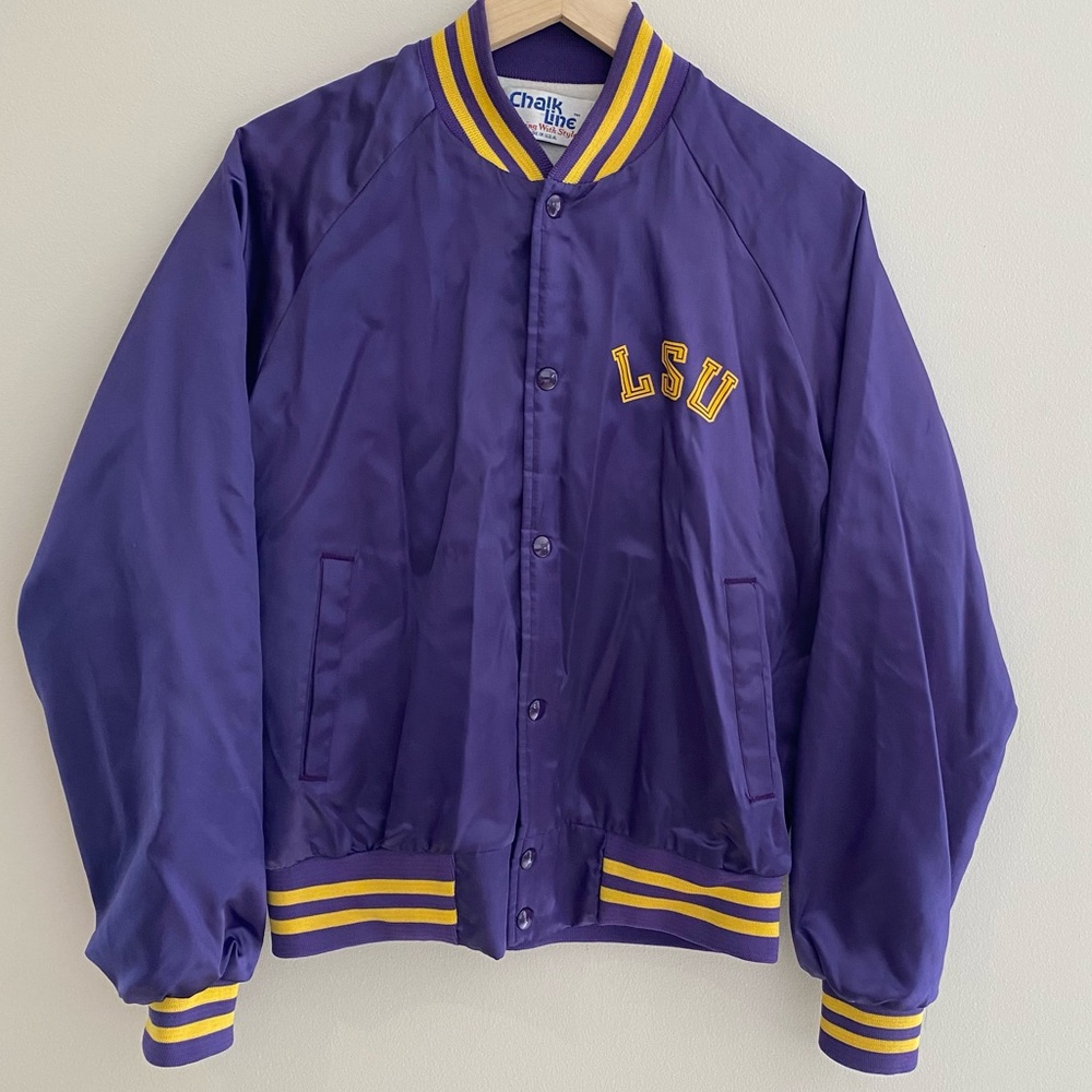 {ChalkLine} Satin Starter LSU Bomber Jacket